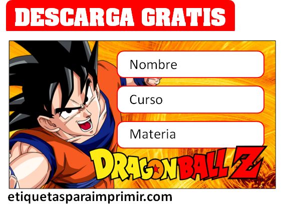 dragon ball z etiquetas escolares