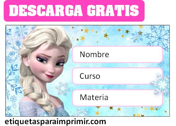 etiquetas escolares elsa frozen