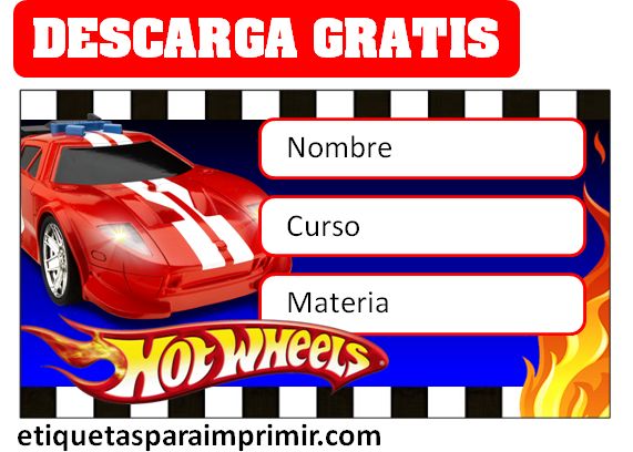 etiquetas hot wheels para imprimir