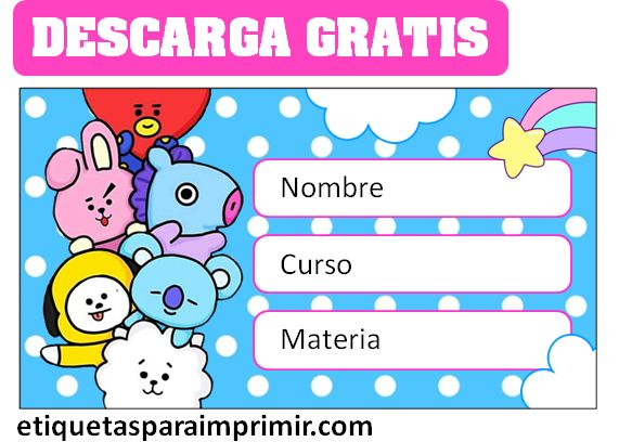 Etiquetas de bt21 pdf para imprimir